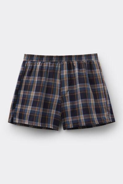Navy Check Print-Detail Boxers, B601_072K, large image number 2