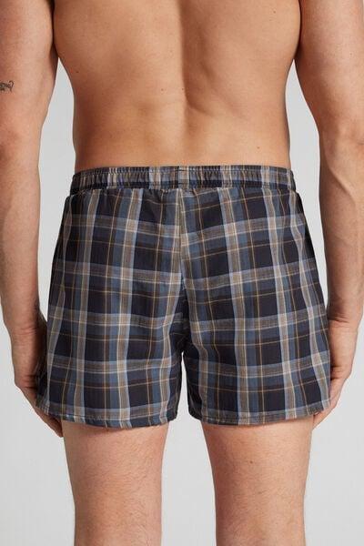 Navy Check Print-Detail Boxers, B601_072K, large image number 3