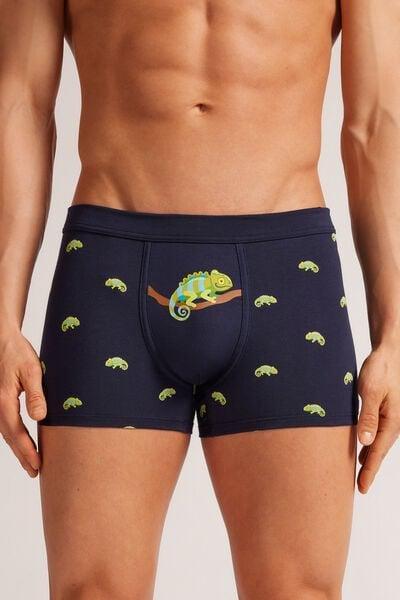 Navy Printed Boxers, , medium