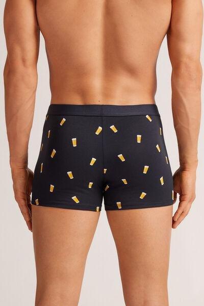 Navy Beer Print Boxers, B601_807J, large image number 3