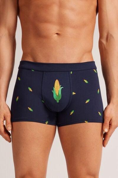 Navy Printed Boxers, , medium