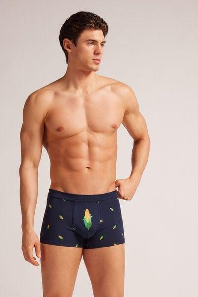 Navy Printed Boxers, , large image number 1