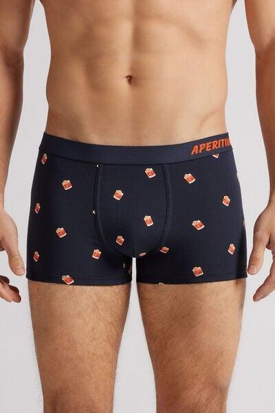 Navy Printed Boxers, , medium