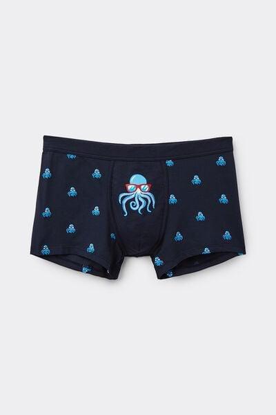 Navy Squid-Print Boxers, , large image number 1