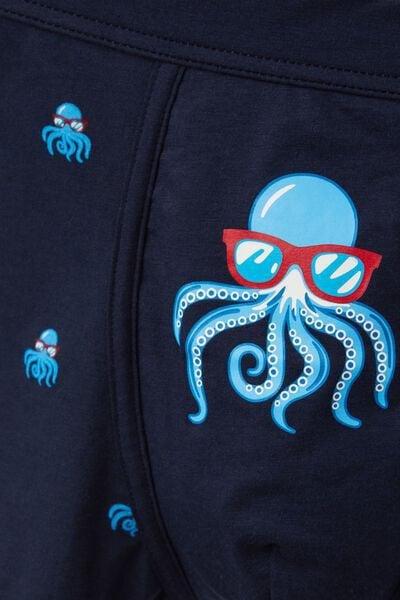 Navy Squid-Print Boxers, , large image number 4