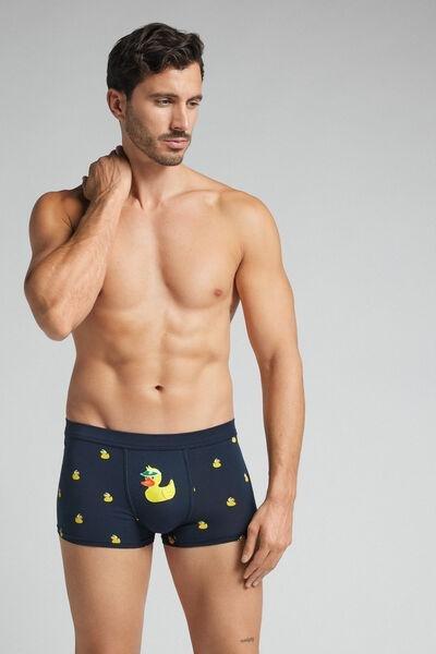 Navy Duck-Print Boxers, , large image number 1