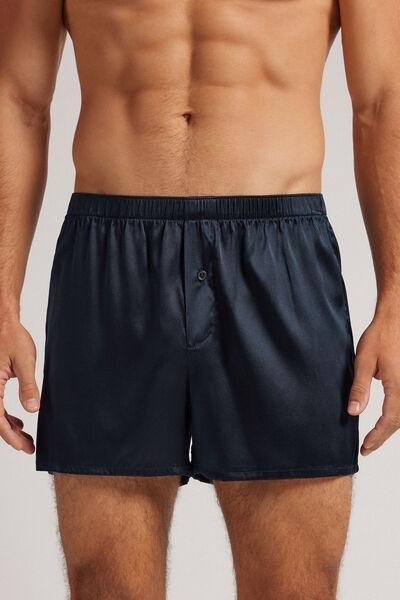 Blue - 800 - Midnight Blue Silk Boxers, , medium