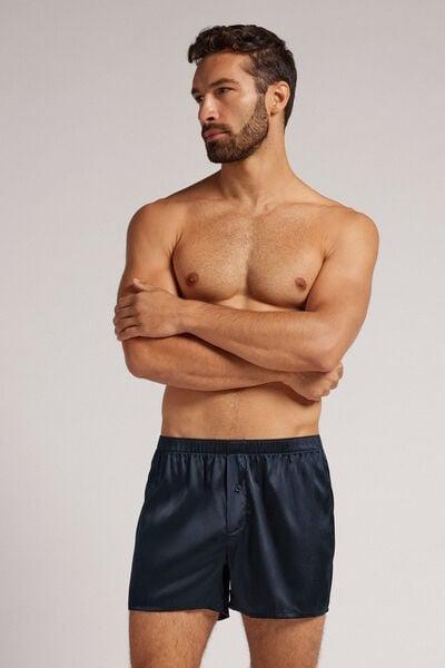 Blue - 800 - Midnight Blue Silk Boxers, , large image number 1