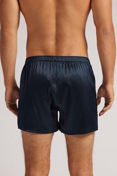 Blue - 800 - Midnight Blue Silk Boxers, , large image number 3