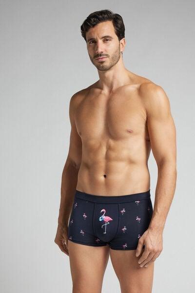 Navy Flamingo Print Boxers, , large image number 2