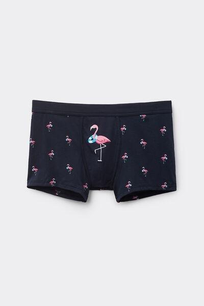 Navy Flamingo Print Boxers, , large image number 2