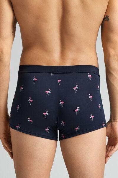 Navy Flamingo Print Boxers, , large image number 3