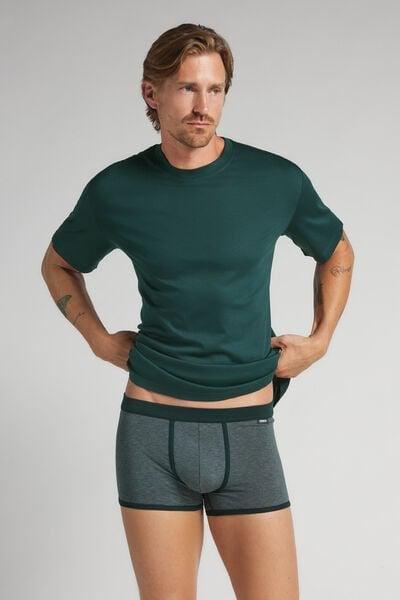 Green Finely Striped Print Cotton Boxers, B601_132J, medium