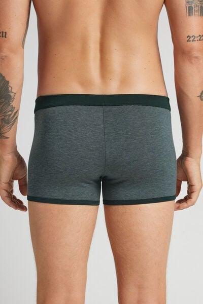 Green Finely Striped Print Cotton Boxers, B601_132J, large image number 3