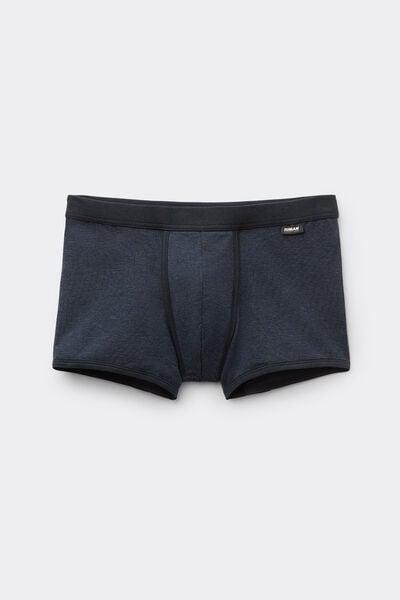 Navy Finely Striped Print Cotton Boxers, Midnight Blue, medium