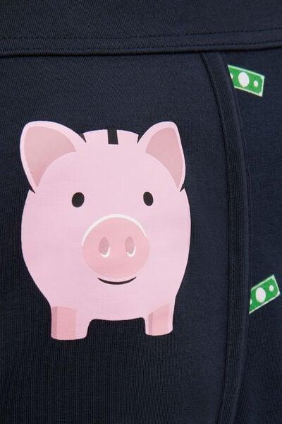 Navy Piggy Bank - Print Cotton Boxers, , large image number 4