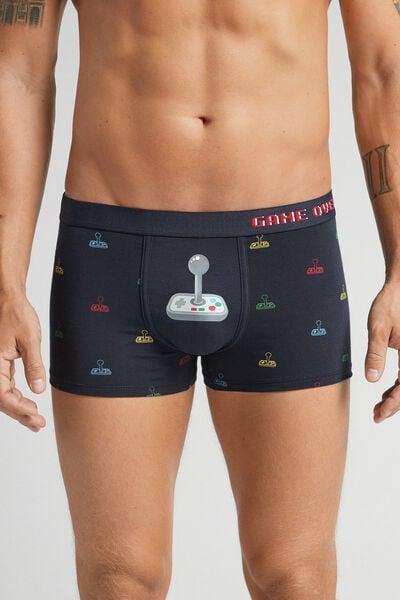 Navy Joystick Print Superior Cotton Boxers, B601_972J, medium