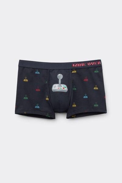 Navy Joystick Print Superior Cotton Boxers, B601_972J, large image number 2