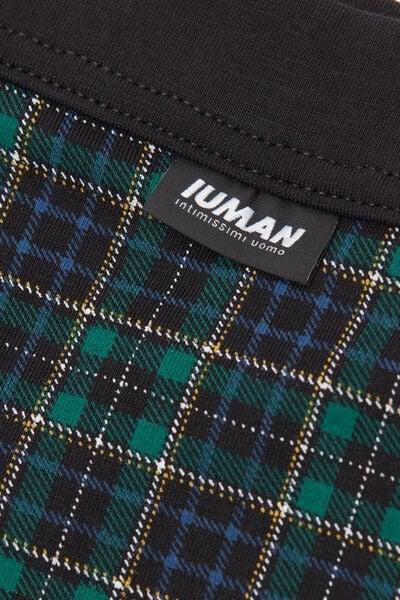 Blue/Green Check Print Cotton Boxers, B601_967J, large image number 4