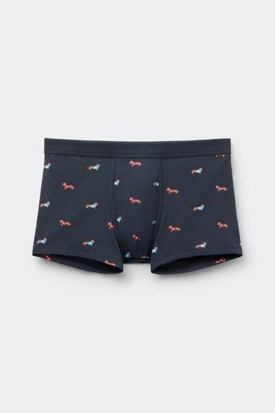 Navy Puppy Print Superior Cotton Boxers, Midnight Blue, large image number 2