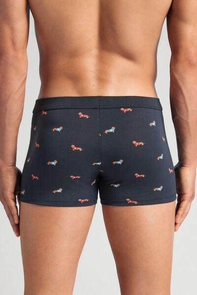 Navy Puppy Print Superior Cotton Boxers, Midnight Blue, large image number 3
