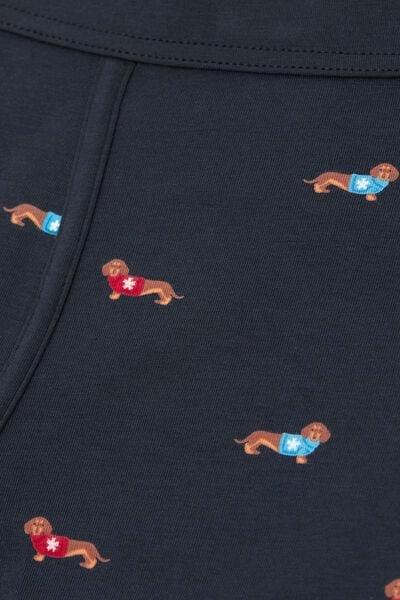 Navy Puppy Print Superior Cotton Boxers, Midnight Blue, large image number 4