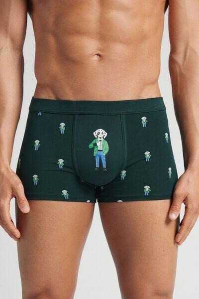 Green Dalmatian Print Superior Cotton Boxers, B601_132J, large image number 0