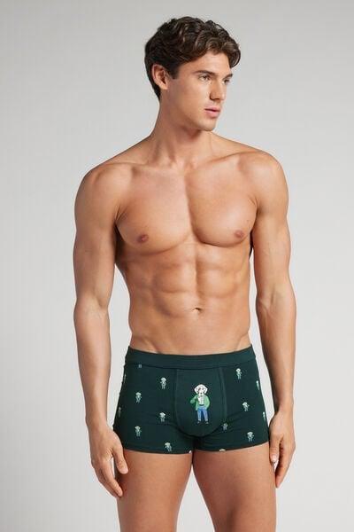 Green Dalmatian Print Superior Cotton Boxers, B601_132J, large image number 1