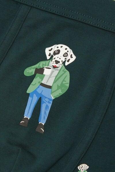 Green Dalmatian Print Superior Cotton Boxers, B601_132J, large image number 4