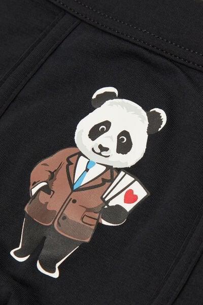 Black Panda Print Superior Cotton Boxers, Black, large image number 4
