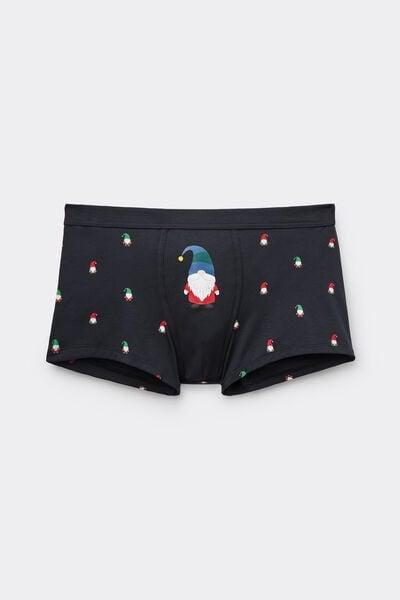 Navy Gnome Print Superior Cotton Boxers, Midnight Blue, large image number 2
