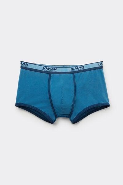 Blue Washed - Effect Cotton Boxers, B601_957J, medium