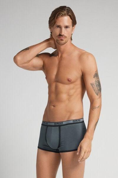 Blue Washed - Effect Cotton Boxers, B601_966J, large image number 1