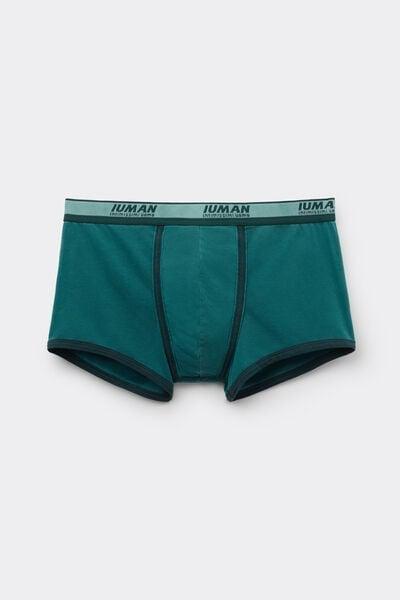 Green Washed Effect Cotton Boxers, , large image number 2