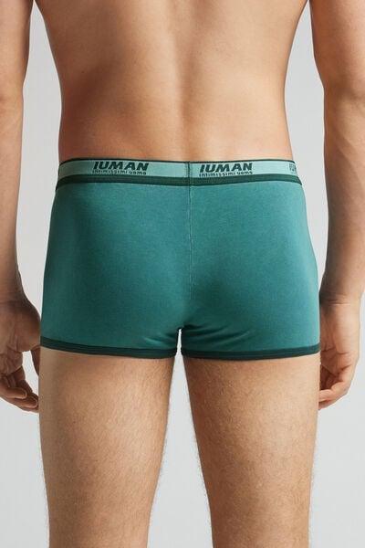 Green Washed Effect Cotton Boxers, , large image number 3