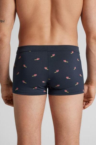 Navy Size Matters Print Superior Cotton Boxers, Midnight Blue, large image number 3