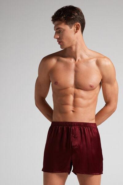 Red - 225I - Dark Cherry Red Silk Boxers, , large image number 1