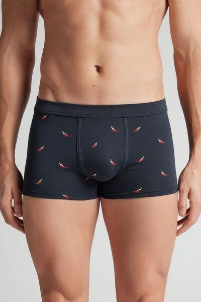 Navy Chili Print Superior Cotton Boxers, Midnight Blue, large image number 0
