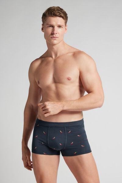 Navy Chili Print Superior Cotton Boxers, Midnight Blue, large image number 1