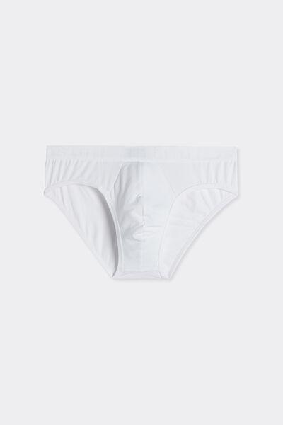 White Microfiber Briefs With Logo Detail, White, large image number 2