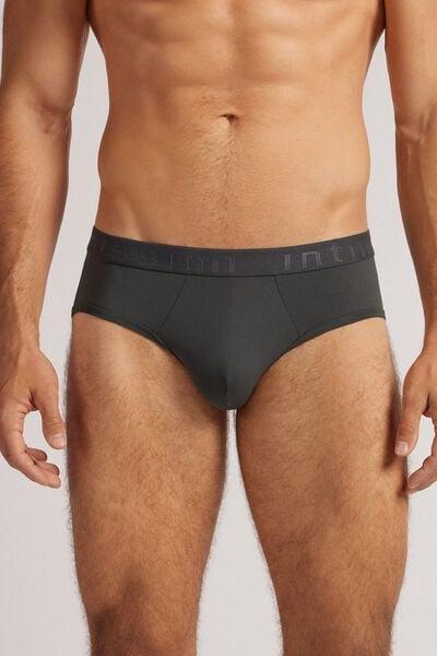 Grey Plain Microfiber Briefs, , large image number 0