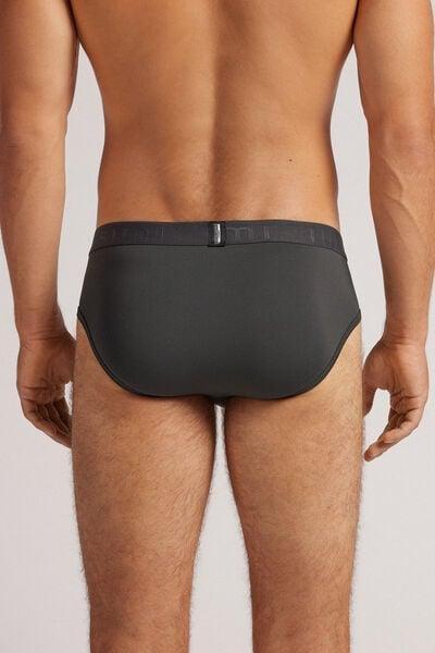Grey Plain Microfiber Briefs, , large image number 3