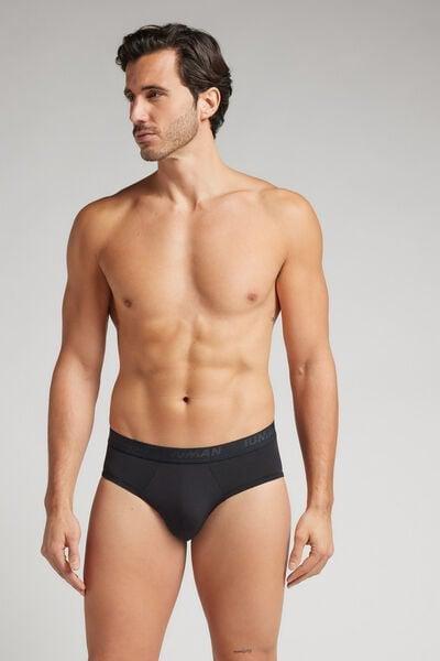 Black Elasticated Briefs, Black, large image number 1