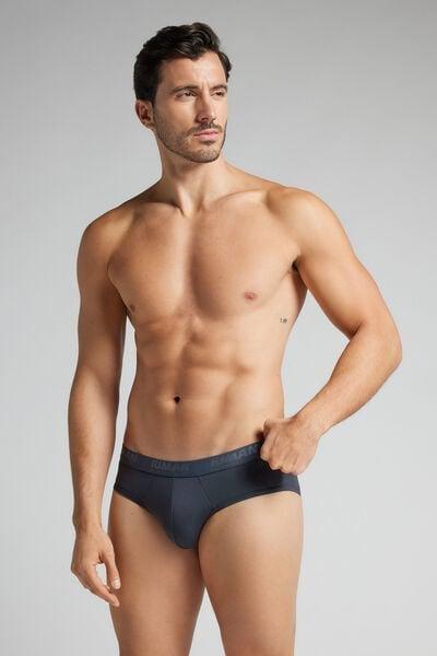 Navy Elasticated Briefs, Midnight Blue, large image number 1