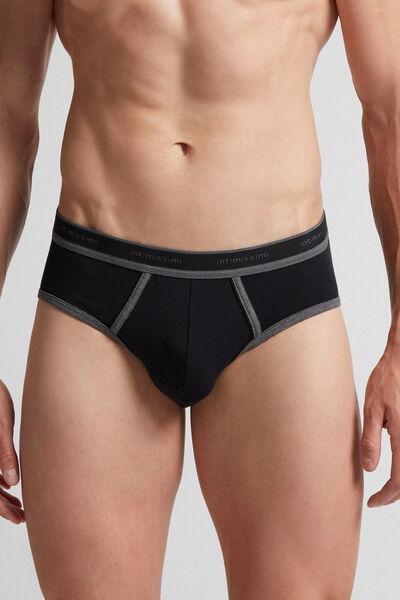 Black Superior Cotton Briefs, , large image number 0
