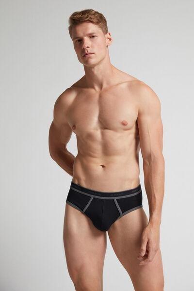 Black Superior Cotton Briefs, , large image number 1