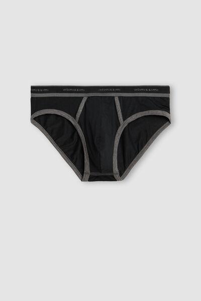 Black Superior Cotton Briefs, , large image number 2