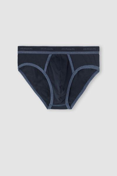 Blue Blend Stretch Supima Cotton Brief, , large image number 2