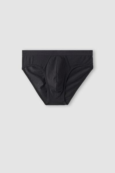 Black Fresh Cotton Briefs, Black, large image number 2