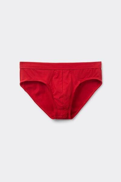 Red Elastic Waist Natural Fresh Cotton Briefs, B601_887, large image number 2